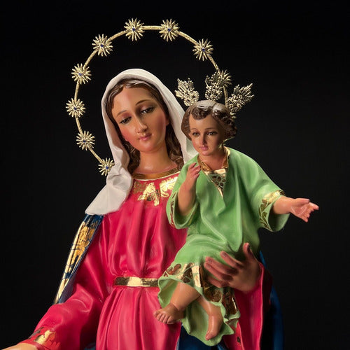 Virgen Del Rosario Con Accesorios 124cm