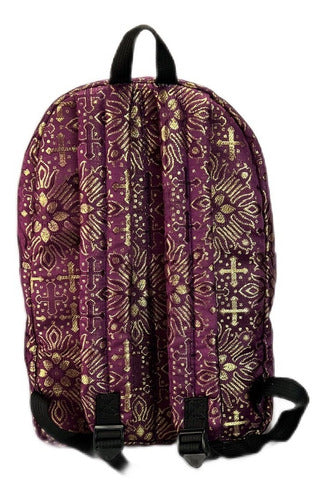 Mochila Sacristía Brocado Y Bordada  Corazon 7 Dagas