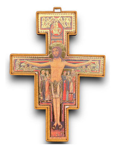 Cruz De San Damian Decorado Dorado 10cm