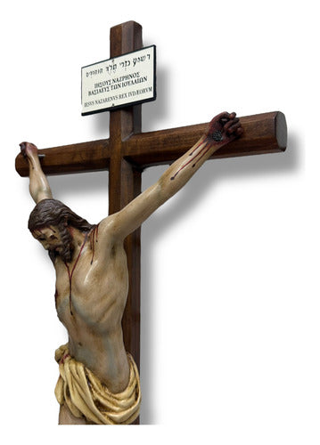Cristo O Crucifijo Fino En Acabado Bruñido Y Avejentado 65cm