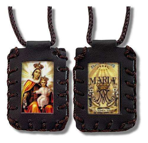 Lote 10 Escapularios Virgen Del Carmen Con Anagrama De María