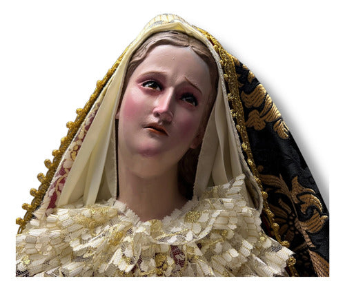 Dolorosa O Virgen De Los Dolores Para Vestir Y Bruñida 60cm