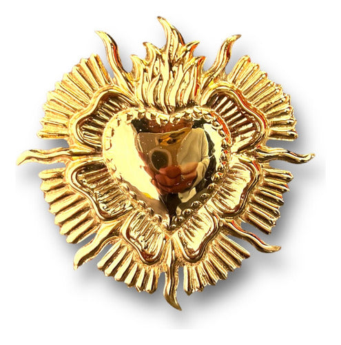 Dije Corazón Con Resplandor En Baño De Oro 8.5 Cm X 8.5 Cm