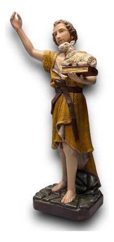 San Juan Bautista Talla En Madera 33cm