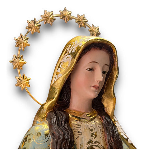 Virgen De Los Milagros O Milagrosa Talla En Madera 40cm