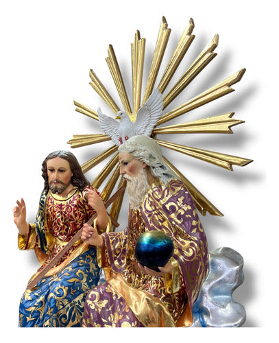 Divina Providencia Policromía En Óleo Y Estofada 90cm