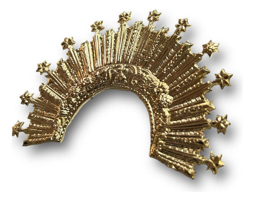 Resplandor #4 Con Estrellas De Virgen Dolores Chapa De Oro