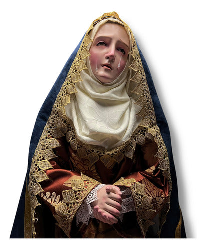 Dolorosa O Virgen De Los Dolores Para Vestir Y Bruñida 120cm