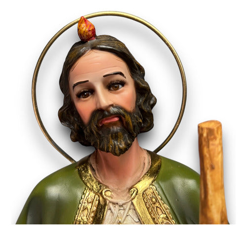 Figura De San Judas Tadeo 48cm Filetes En Hoja De Oro