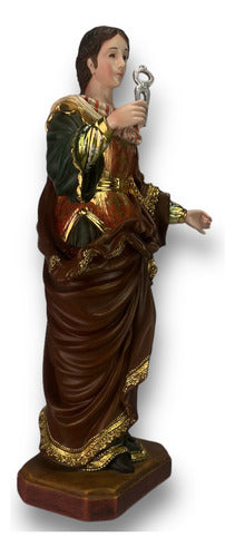 Santa Apolonia Tallada En Madera Con Oro Fino 40cm