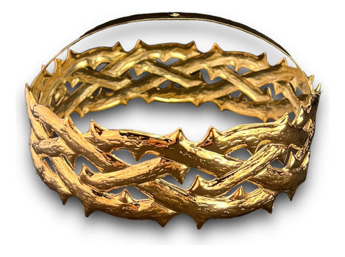 Corona De Espinas Cincelada En Laton Con Baño De Oro #19