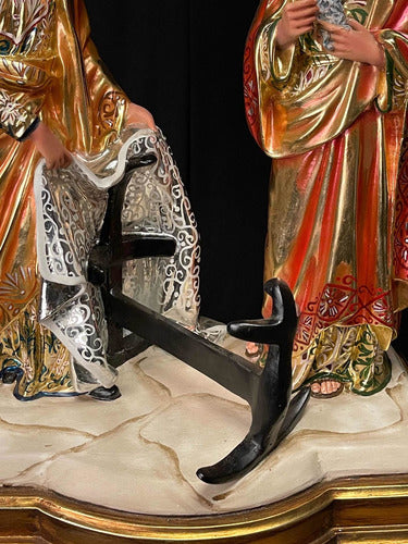 San Joaquín, Santa Ana Y María Niña Estofada En 48cm X 43cm