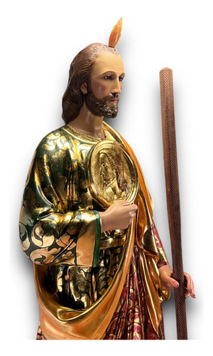 San Judas Tadeo Estofado En Oro Y Terminado Fino 175cm