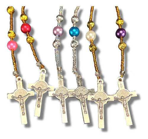 Lote 10 Rosarios Cristal De Roca Surtidos