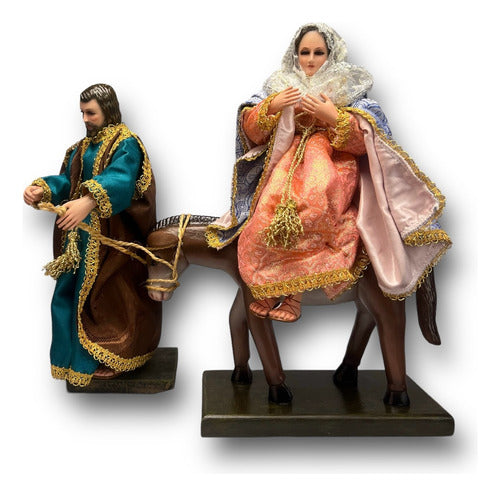 José Y María Jornada Imágenes De Vestir Talla En Madera 30cm