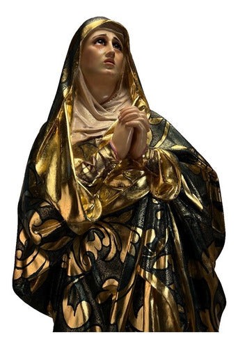 Virgen Dolorosa De 105cm Policromía Al Óleo Y Hoja De Oro