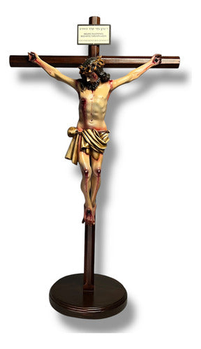 Crucifijo O Cristo Muerto Con Cruz Octagonal Con Base 97cm