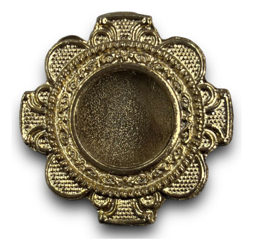 Teca O Relicario De Cruz Con Trébol (porta Reliquia Santos)