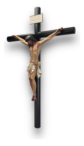 Cristo Muerto O Crucifijo Al Óleo En Cruz Octagonal 75cm