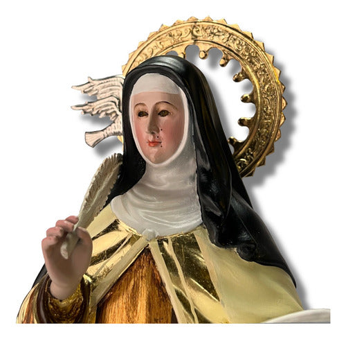 Santa Teresa De Ávila 40cm Oleo Hoja Oro Y Aureola 2.0