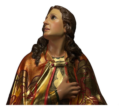 San Juan Evangelista De 124cm Policromado Y Estofado En Oro