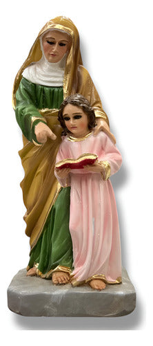 Escultura De Santa Ana Con María Niña 19cm