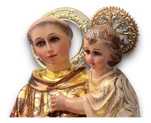 Escultura De San Antonio De Padua Estofado 95cm