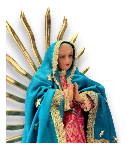 Virgen De Guadalupe Para Vestir Tallada En Madera 50cm