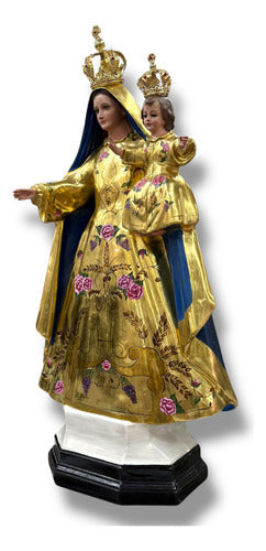 Virgen De La Candelaria En Hoja De Oro Y Acabado Fino 108cm