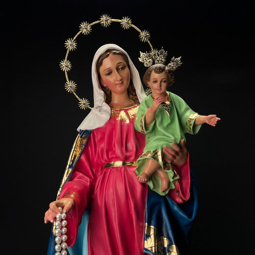 Virgen Del Rosario Con Accesorios 124cm