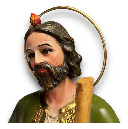 Figura De San Judas Tadeo 48cm Filetes En Hoja De Oro