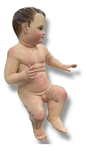 Niño Dios Talla En Madera De Cedro, Acabado Bruñido 32cm