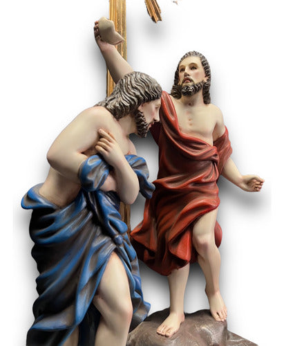 San Juan Bautista Y Jesús O Bautismo De Jesús En Madera 30c