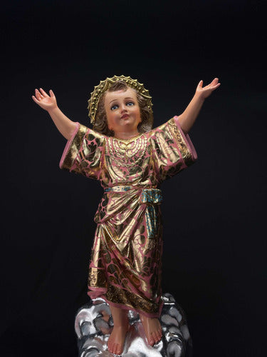 Divino Niño Jesús 90cm Estofado En Hoja De Oro