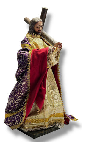 Jesús De Nazaret O Nazareno Con Cruz Y Articulado 46cm