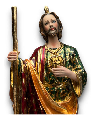San Judas Tadeo Estofado En Hoja De Oro 38cm