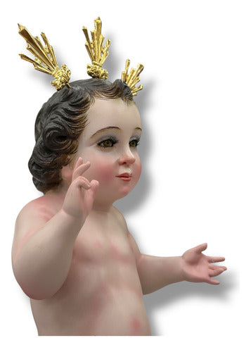 Niño Dios Con Potencias Tallado En Cedro 34cm