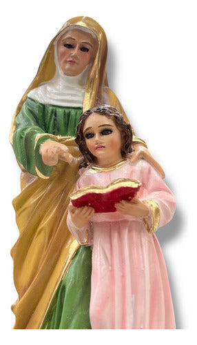 Escultura De Santa Ana Con María Niña 19cm