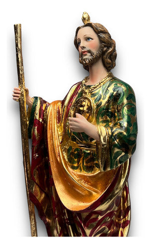San Judas Tadeo Estofado En Hoja De Oro 38cm