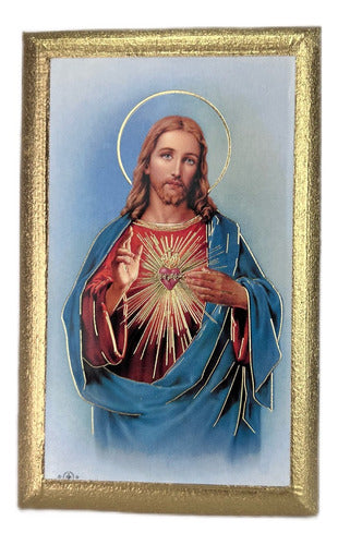 Cuadros Del Sagrado Corazón De Jesús 5 Piezas De 12cm X 7.5