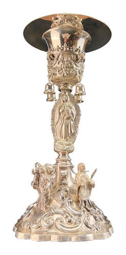 Caliz De Plata Pieza Única Cincelado A Mano 28cm