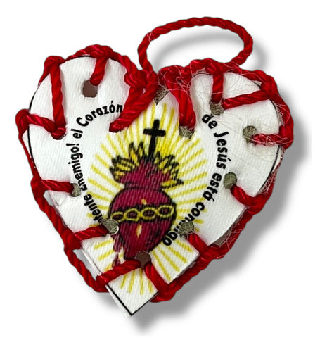 Detente Del Sagrado Corazón De Jesús Tela  3.5 X3.5cm