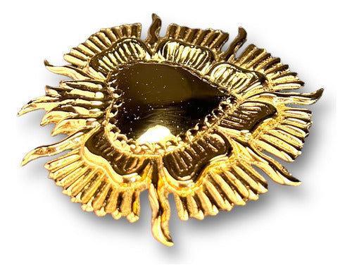 Dije Corazón Con Resplandor En Baño De Oro 8.5 Cm X 8.5 Cm