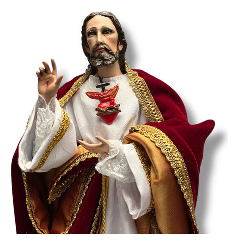 Sagrado Corazón De Jesús Para Vestir Articulado 45cm