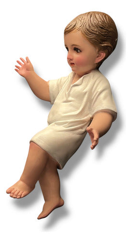 Niño Dios O Niño Jesús En Pasta Fina En Acabado Bruñido 30cm