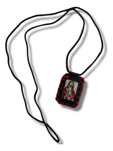 Escapulario Sagrado Corazon  Con Virgen De Guadalupe Bordado
