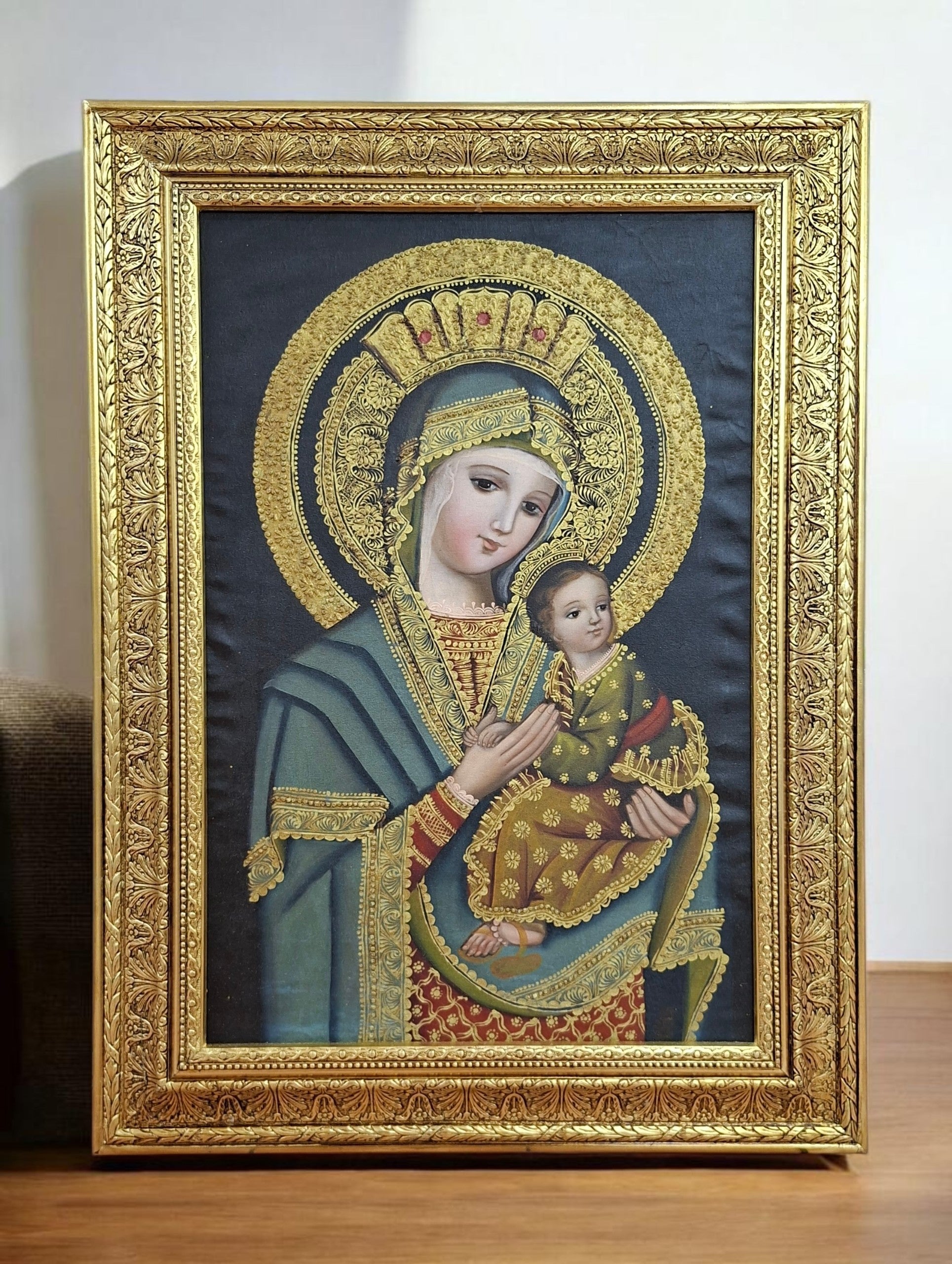 Cuadro de la Virgen del Perpetuo socorro pintura antigua