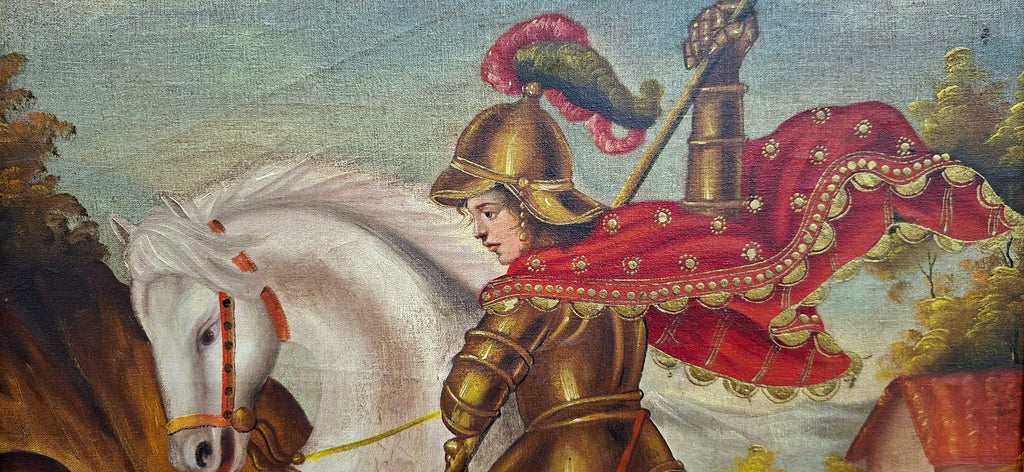 Cuadro de San Jorge pintura antigua