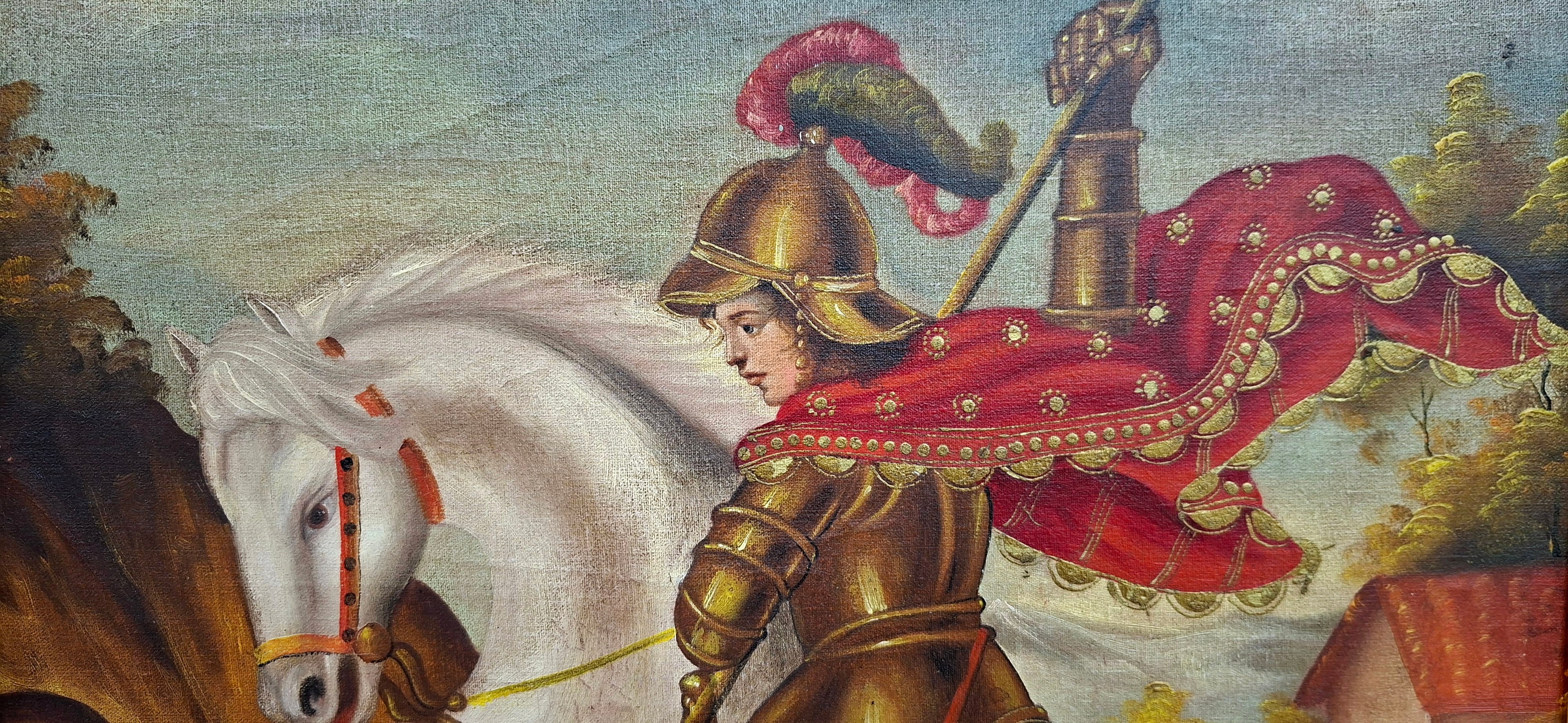 Cuadro de San Jorge pintura antigua