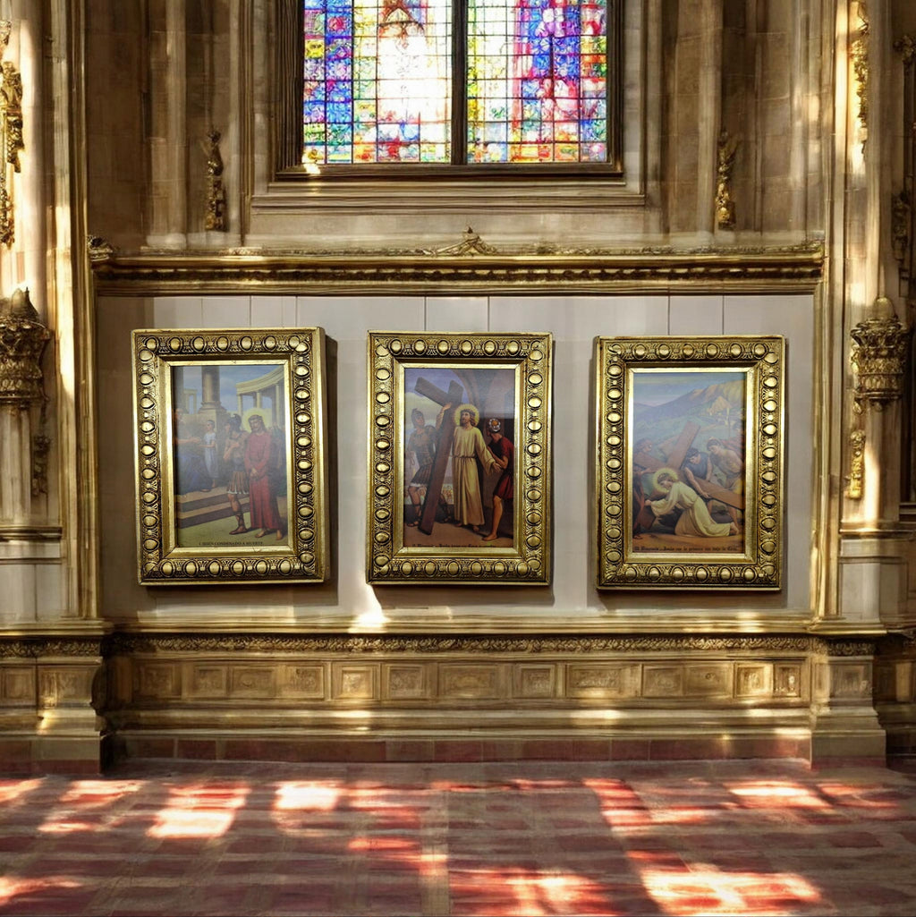 Juego de Viacrucis en cuadro 21.5 x 15.5cm